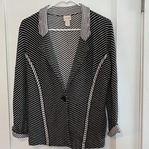 Chico's Monochrome Striped Jacket